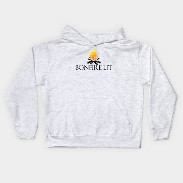 Dark Souls: Bonfire Lit Kids Hoodie by artsylab